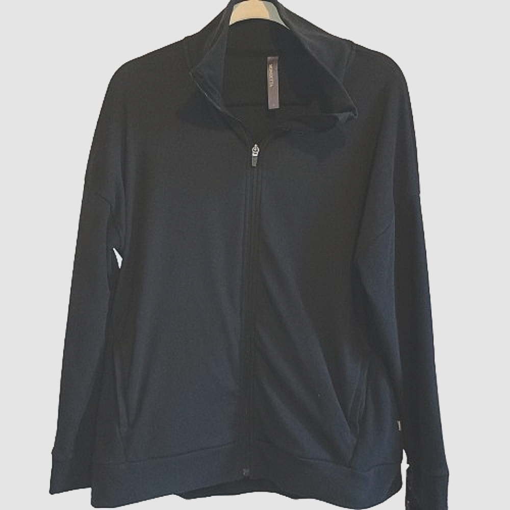 Mondetta Men’s Large Full Zip Black‎ Jacket Stretch Side Pockets